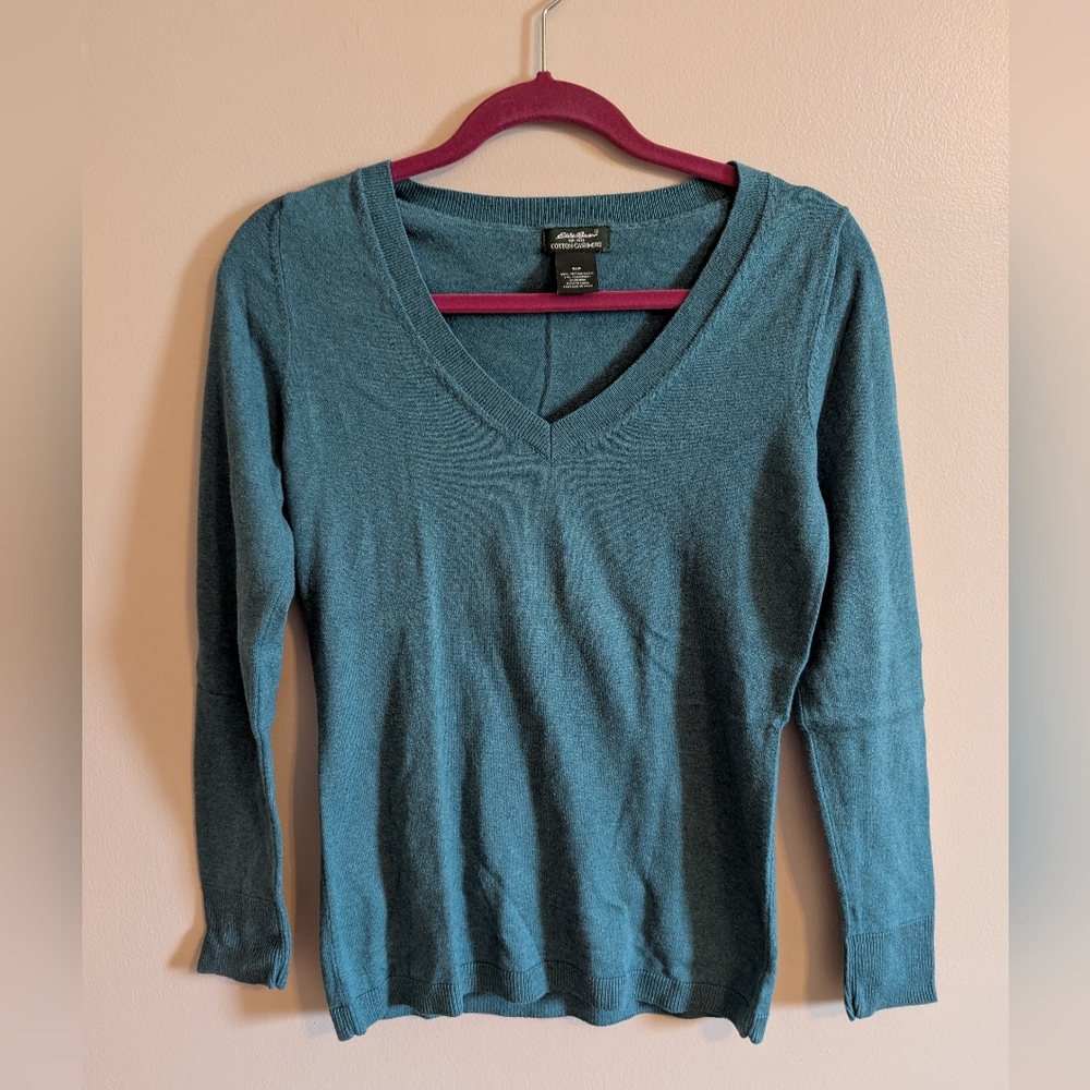 Eddie Bauer Cotton & Cashmere Women's V-Neck Sweater